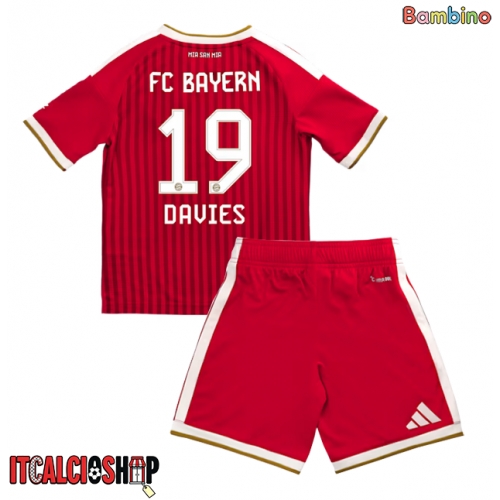 Bayern Munich Alphonso Davies #19 Prima Maglia Bambino 2026-27 Manica Corta (+ Pantaloni corti)